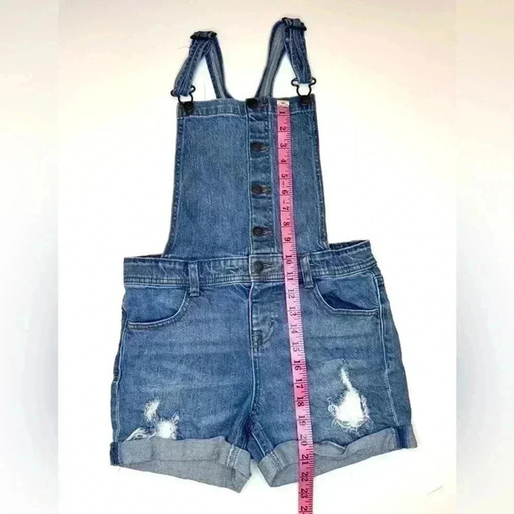 Cat & Jack Kids Blue Denim Jean ShortAll One Piece Size - L 10/12 - Picture 4 of 6